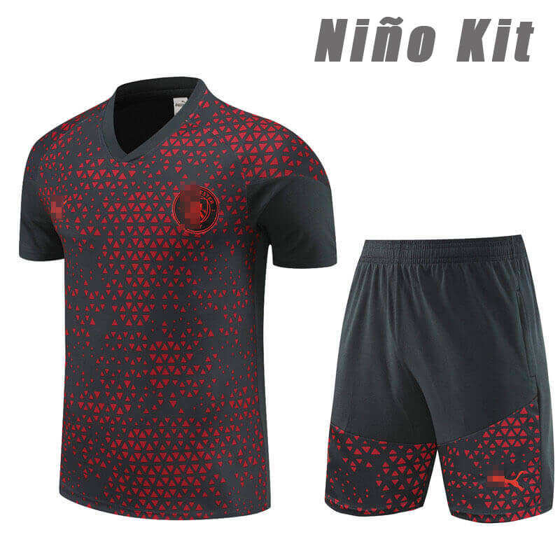 Camiseta de Entrenamiento de Manchester City 2023/2024 Niño Kit Negro/Rojo